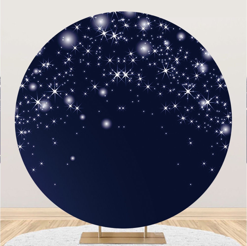 7 X 5 Ft Blue Galaxy Starry Sky Stars Backdrop Night Sky Cloud Flash Stars Children Kids Birthday Baby Shower Party Banner Newborn Baby Child Portrait Photo Props - View #10