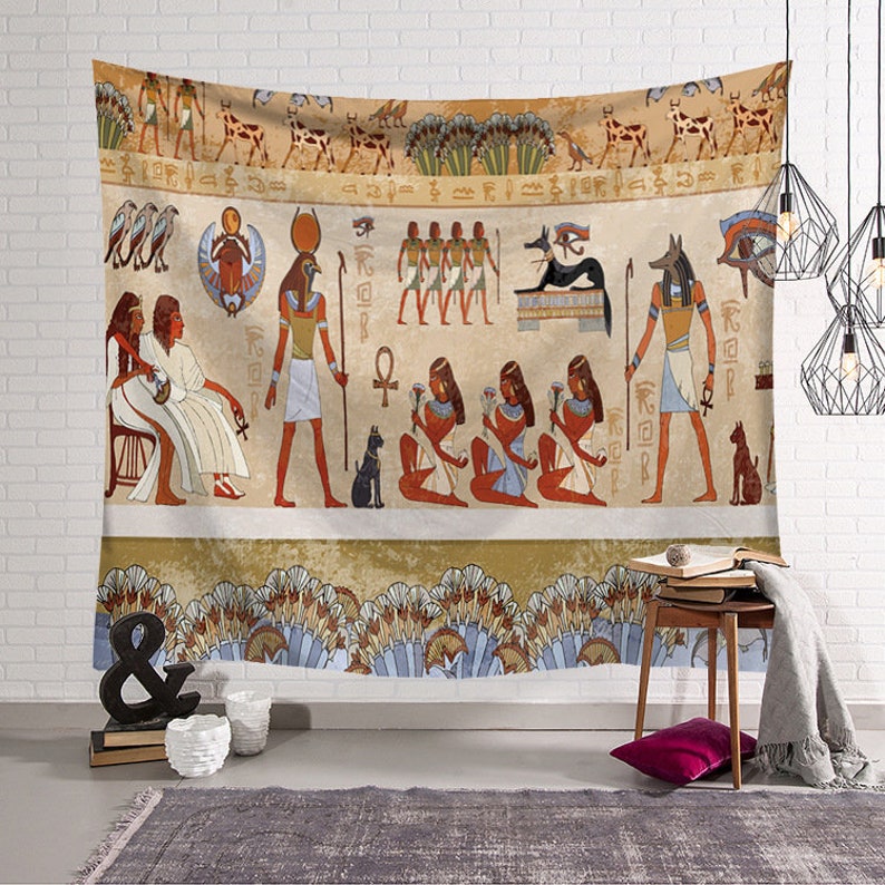 Egyptian Wall Tapestry Living Room Decoregyptian Ancient Etsy
