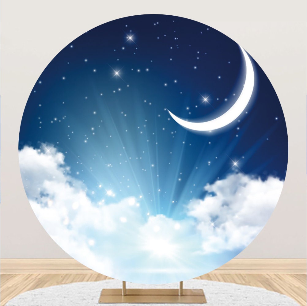 Noche Escénica Azul Oscuro Cielo Nubes Estrella Luna Redonda Fotografía  Telón de Fondo, Decoración de la Habitación Círculo Fondo Photocall  PhotoCall Photo Studio, Fondo Personalizado -  México
