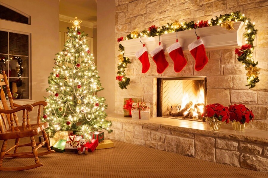 Kate Merry Christmas Foto achtergrond voor fotografie kerstboom open haard Xmas Party Fotostudio achtergrond fotostudio Prop 7x5 ft/2,2x1,5 m