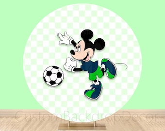 Mickey Mouse Football Backdrop, Boy Birthday Party Decor