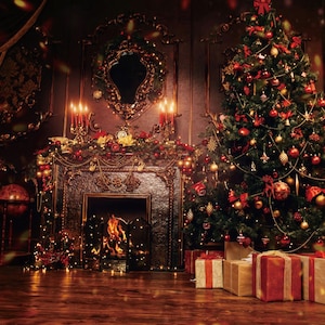 Beautiful christmas scene Photography backdrop Merry Christmas Party Decoration Photo Background Studio props,Custom Christmas Tree backdrop