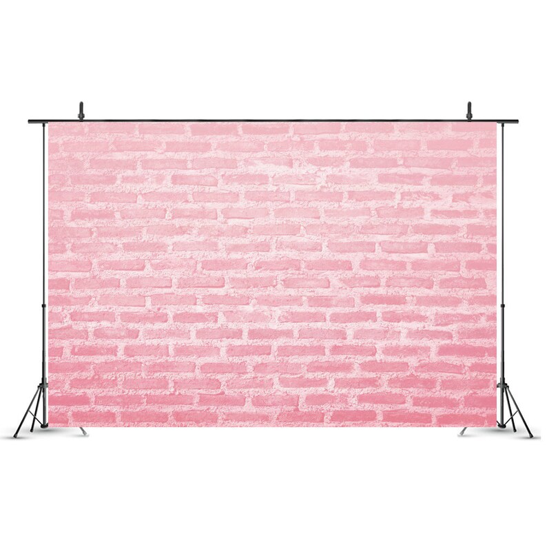 Pink Brick Wall Photography Backdrops,Girl Newborn Baby Shower Birthday Backdrop,Portrait Background,Brick Wall Vinyl Backdrop Photo Props