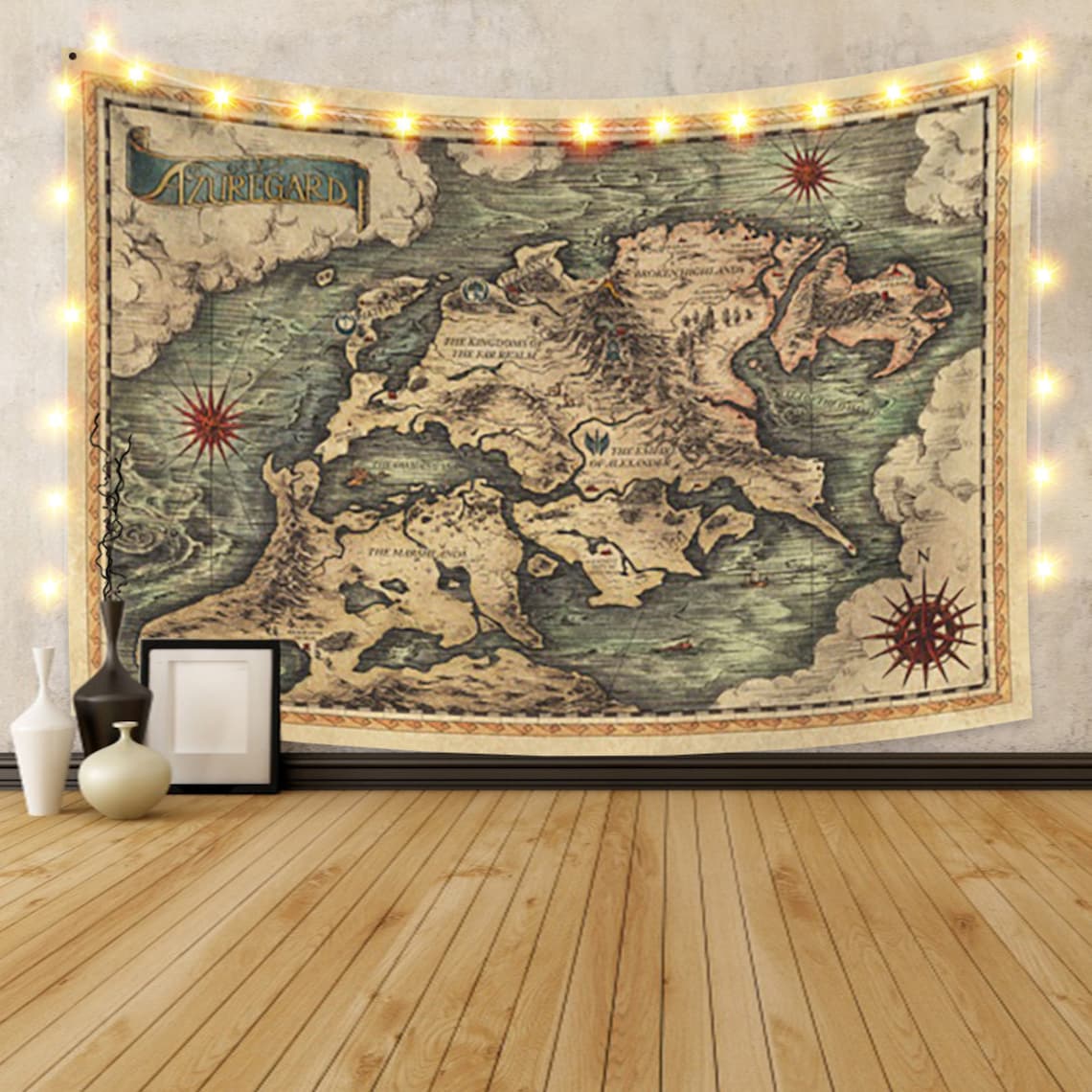 Vintage World Map TapestryVintage map Tapestry for RoomWorld  Etsy