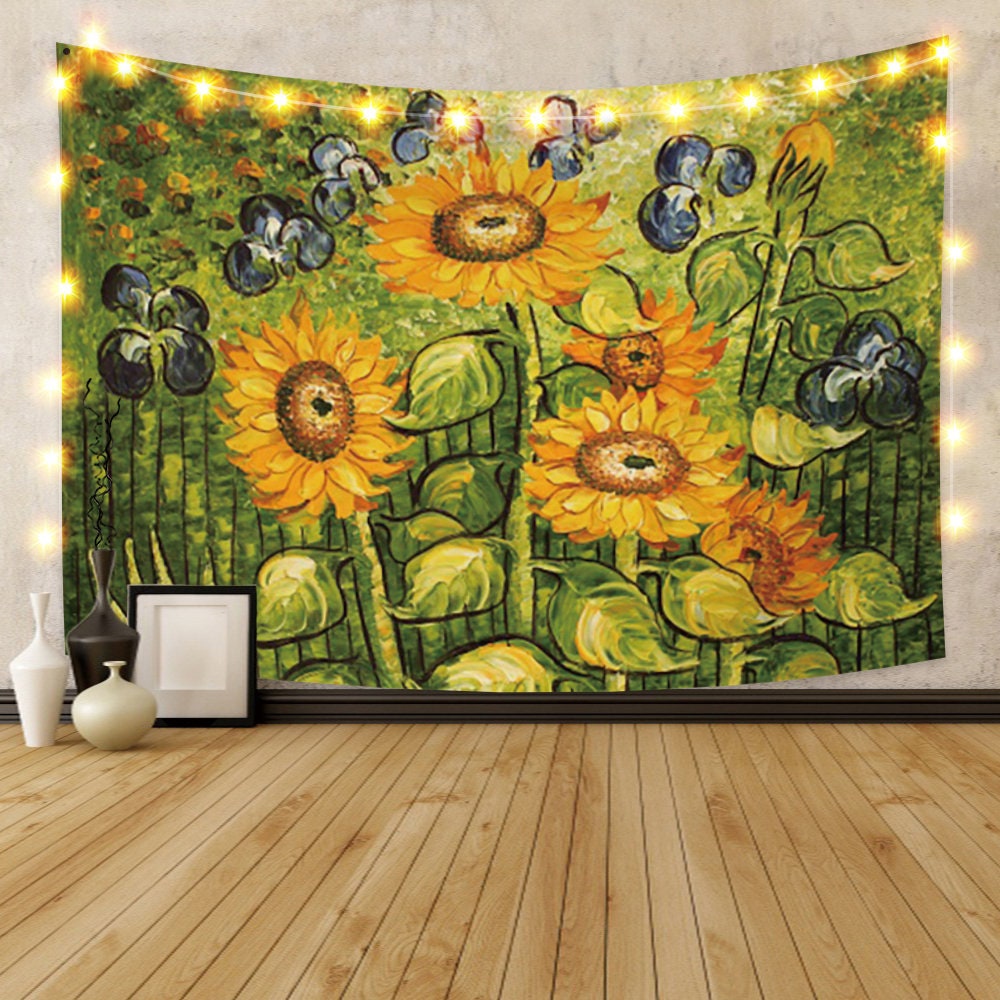 Sunflowers Tapestry sunflower Psychedelic Tapestries for Room home Decor Farmhouse Wall Hanging Tapestries dorm Decor Xmas Bedding Tapestry Etsy