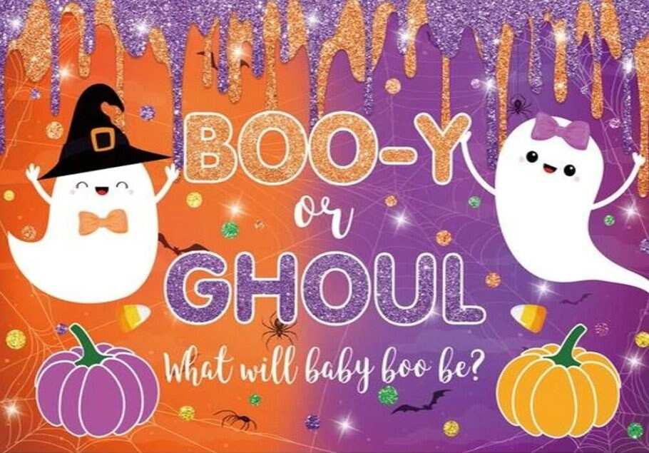 Halloween Gender Reveal Hintergrund – „Boo-y Or Ghoul“, 2,1x1,5 M, Vinyl, Für Baby-Offenbarungsparty