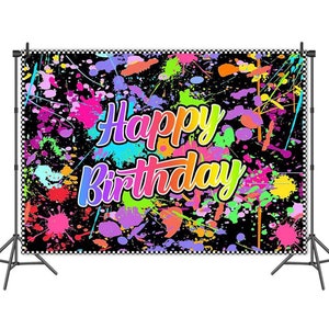 New graffiti 80s 90s Happy Birthday Photography Backdrop,boy girl Birthday Themed Vinyl photo Backdrop,Personalized Party Background Banner