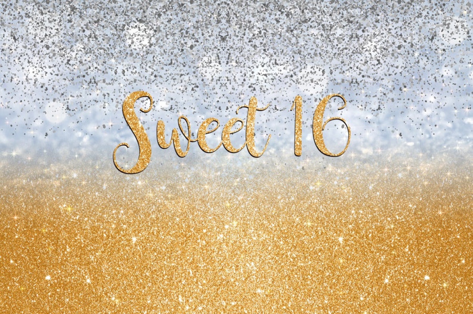 Sweet 16 Happy Birthday Background Gold Rose Gold Polka Dot | Etsy