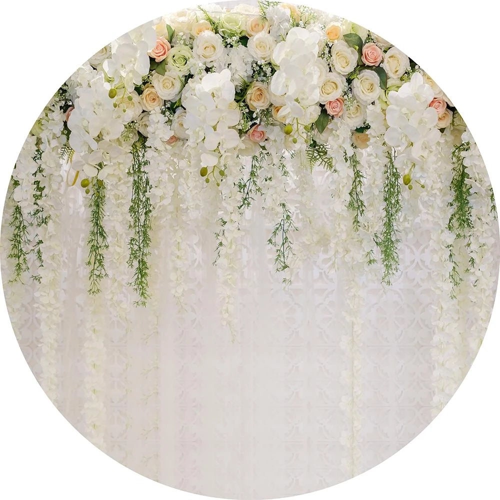 Sfondo Fotografico In Vinile Fiori Bianchi 2,2x1,5m: Perfetto Per Matrimoni E Compleanni