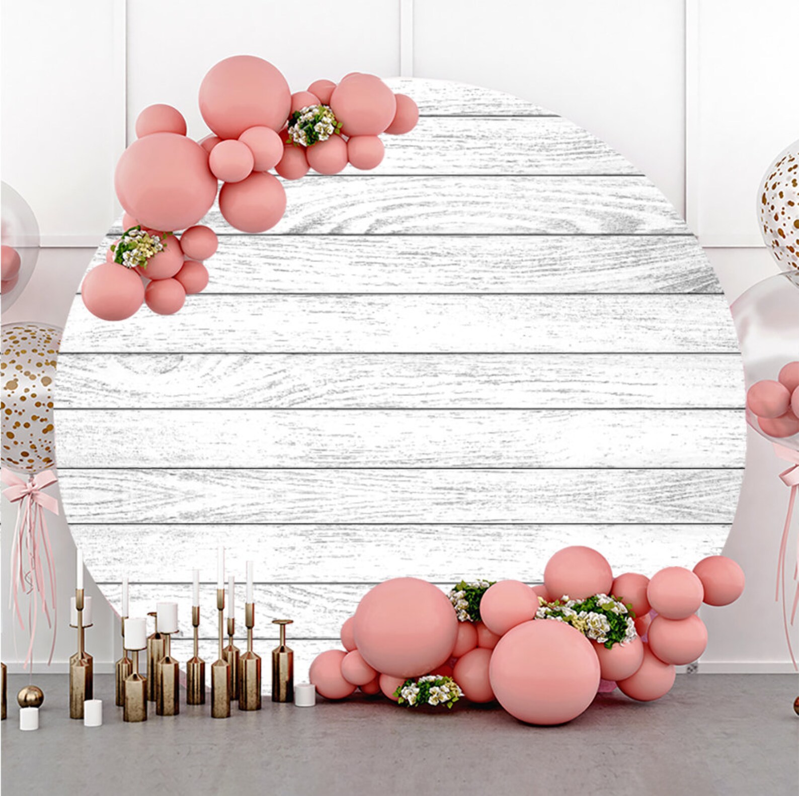 Round White Wood Wall Photography Backdropwedding Bridal Baby Etsy