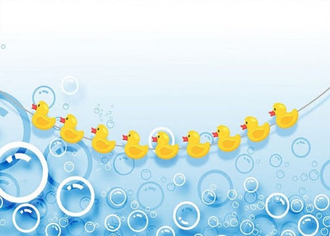 Little Yellow Duck Bubble Blue Round Backdrop Kit