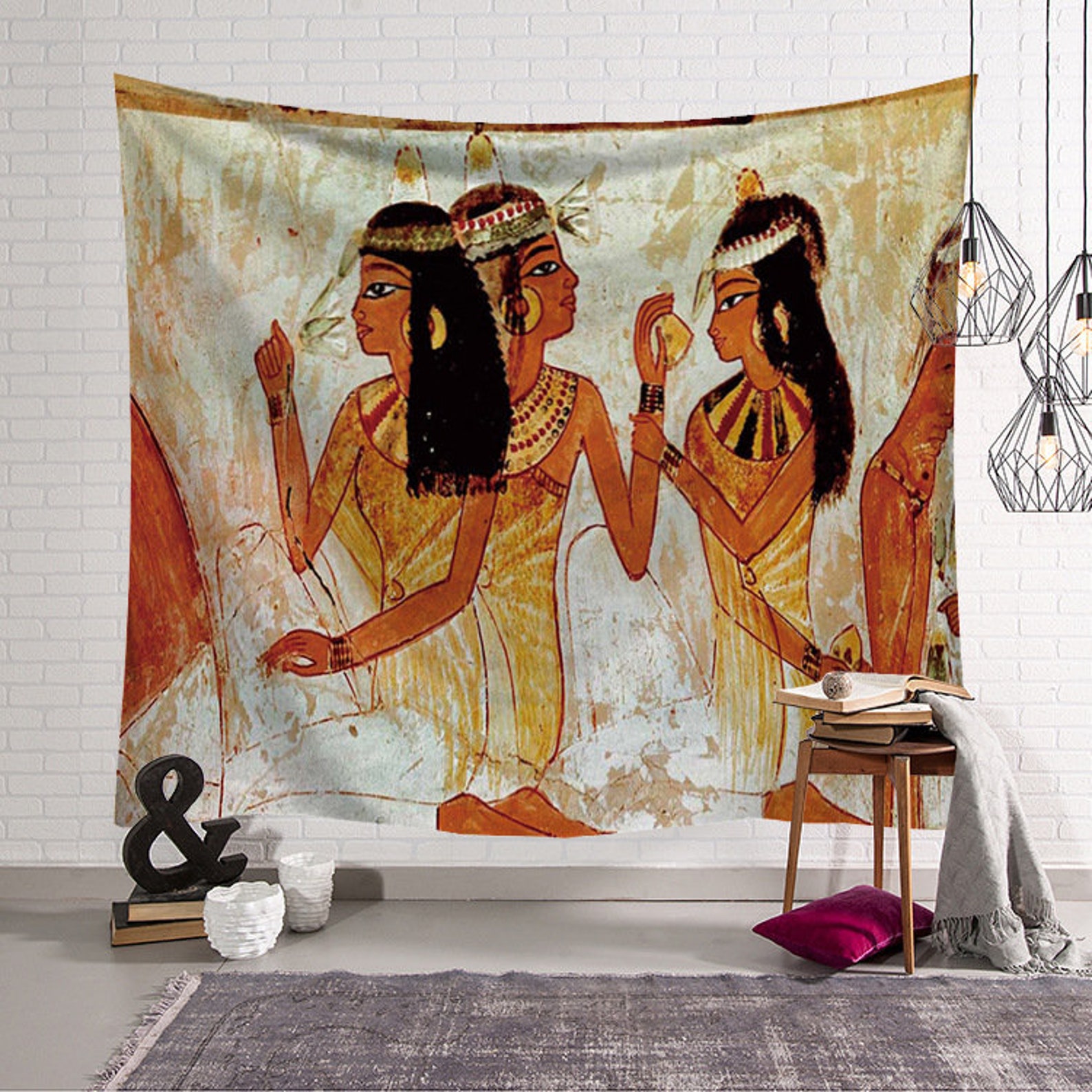 Egyptian Wall Tapestry Living Room Decoregyptian Ancient Etsy
