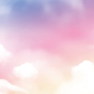 Pastel Sky and Clouds Photography Backdrops,Rainbow Birthday Baby Shower Background Decor Kids Party Vinyl Backdrops Printed Banner