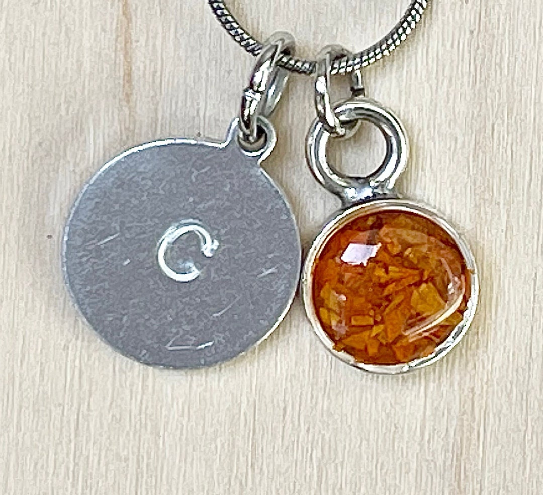 Real Marigold Necklace, October Birth Flower Necklace, Personalized ...