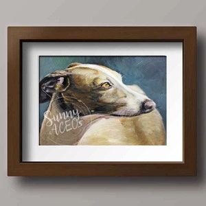 ACEO Italian Greyhound dog aceo artist trading cards pet portrait greyhound dog print aceo cards animal dog art miniature dog lover gift