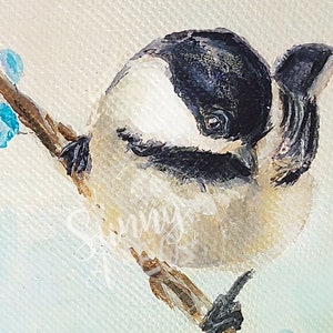 Chickadee Bird miniature wildlife bird watcher gift animals chickadees ACEO Print my orig painting ACEOS Nature wren bird art print
