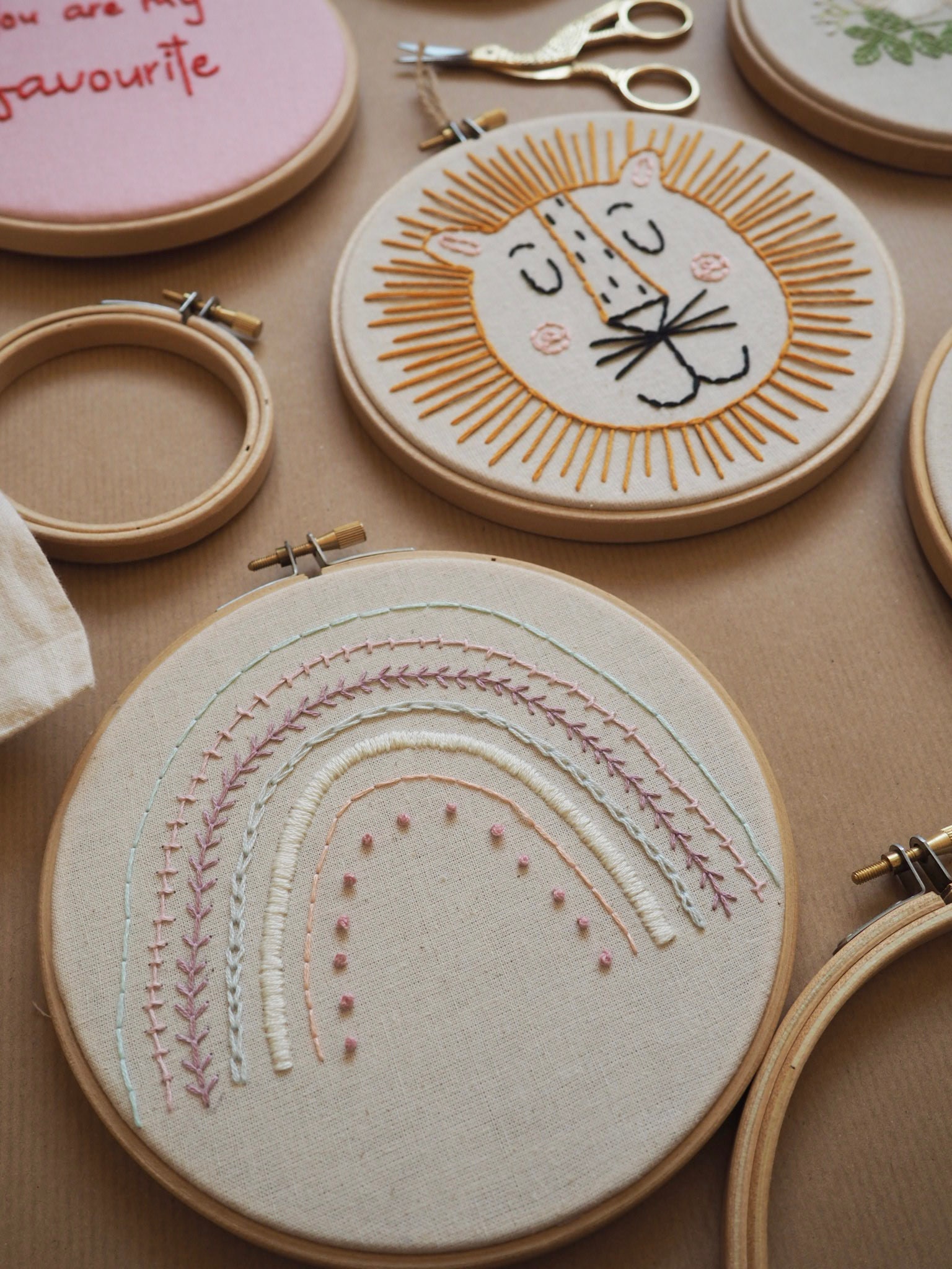 Lion Embroidery Kit for Beginners - Hand Embroidery at Weekend Kits