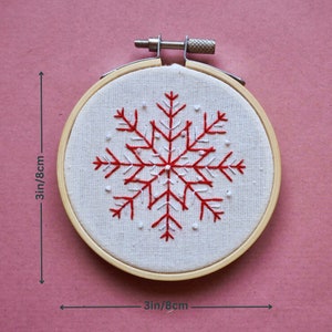 thimble and fabric christmas snowflake embroidery kit for beginners