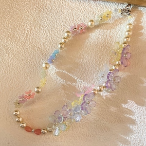 dragonne pour portable fleurs de cerisier et perles