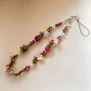 Christmas beads phone strap, phone charm, Christmas gift,Colorful accessories