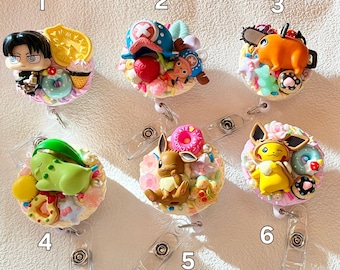 Silikon Manga Charakter Abzeichen Reel: Kawaii Charm Halter