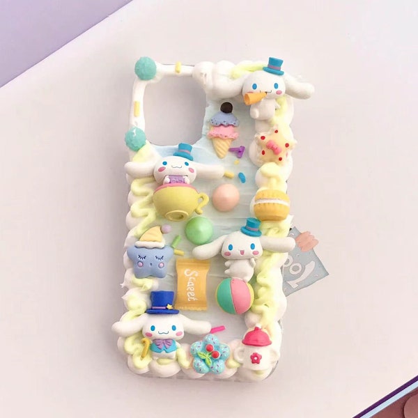 Kawaii diy iPhone Decoden étui de téléphone anime manga personnalisé crème fouettée pour iPhone ++