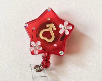 Portatarjetas de identificación con forma de estrella de anime kawaii - Regalo para enfermeras, portatarjetas de identificación