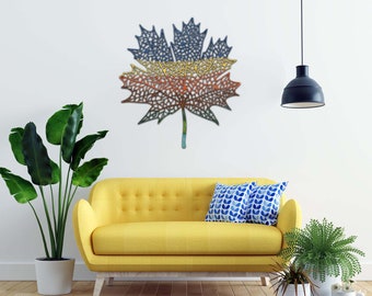 Metal Blue and Yellow Tree Hanging Interior Wall Art Home Decor