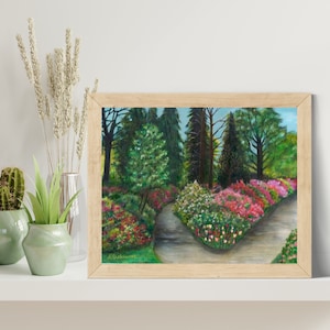 Azalea Trail auf Biltmore Estate in Asheville NC/GICLEE Druck / digitale Zeichnung von Blumen Tulpen Azalea/Wald-Trail-Kunst