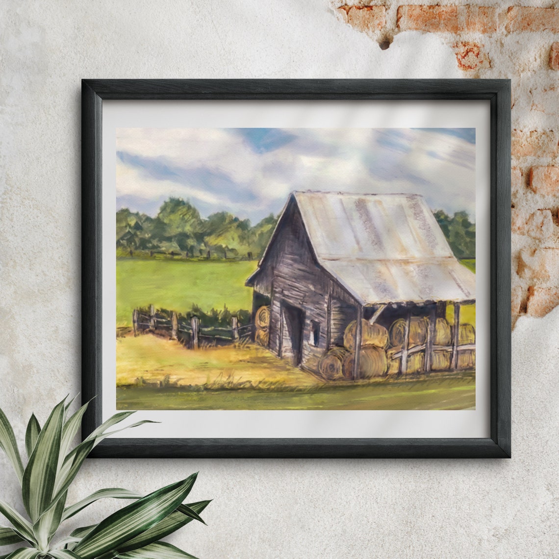 Watercolor Rustic Country Barn/ Western NC/ Blue Ridge Mountains/ Old ...