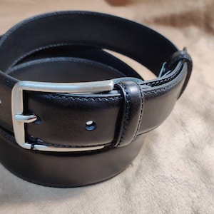 3 cm black leather dress strap, Made in Italy