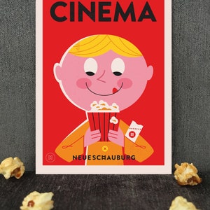 Postcard A6 Cinema cinema popcorn