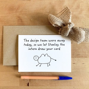 Tarjeta para colegas / tarjeta de trabajo / nueva tarjeta de trabajo / tarjeta de trabajo divertida / tarjeta para él / tarjeta de animal divertida / tarjeta de aniversario divertido / tarjeta de aniversario divertido /