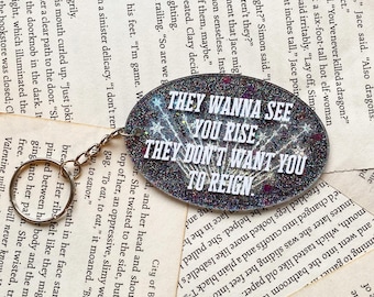 Father Figure, Rise and Reign acrylic glitter keychain inspired by Life of a Showgirl
