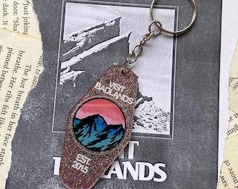 Visit Badlands, motel style Halsey inspired Keychain