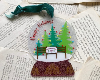 Ornament inspired Christmas Tree Farm Glitter Acrylic Ornament