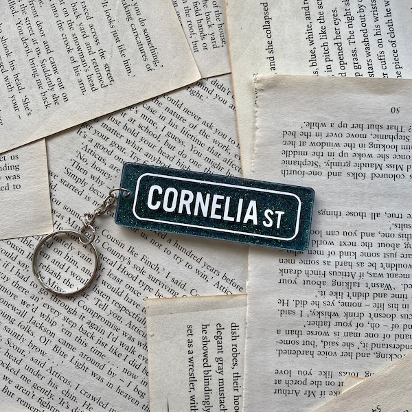 Taylor Swift Keychain inspired, Cornelia Street acrylic glitter keychain