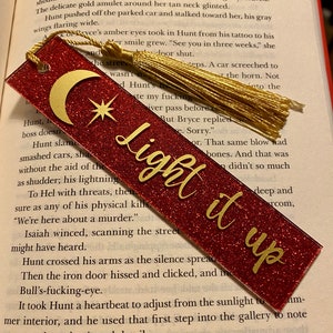 Officially Licensed Crescent City ''Light it Up'' glitter acrylic bookmark