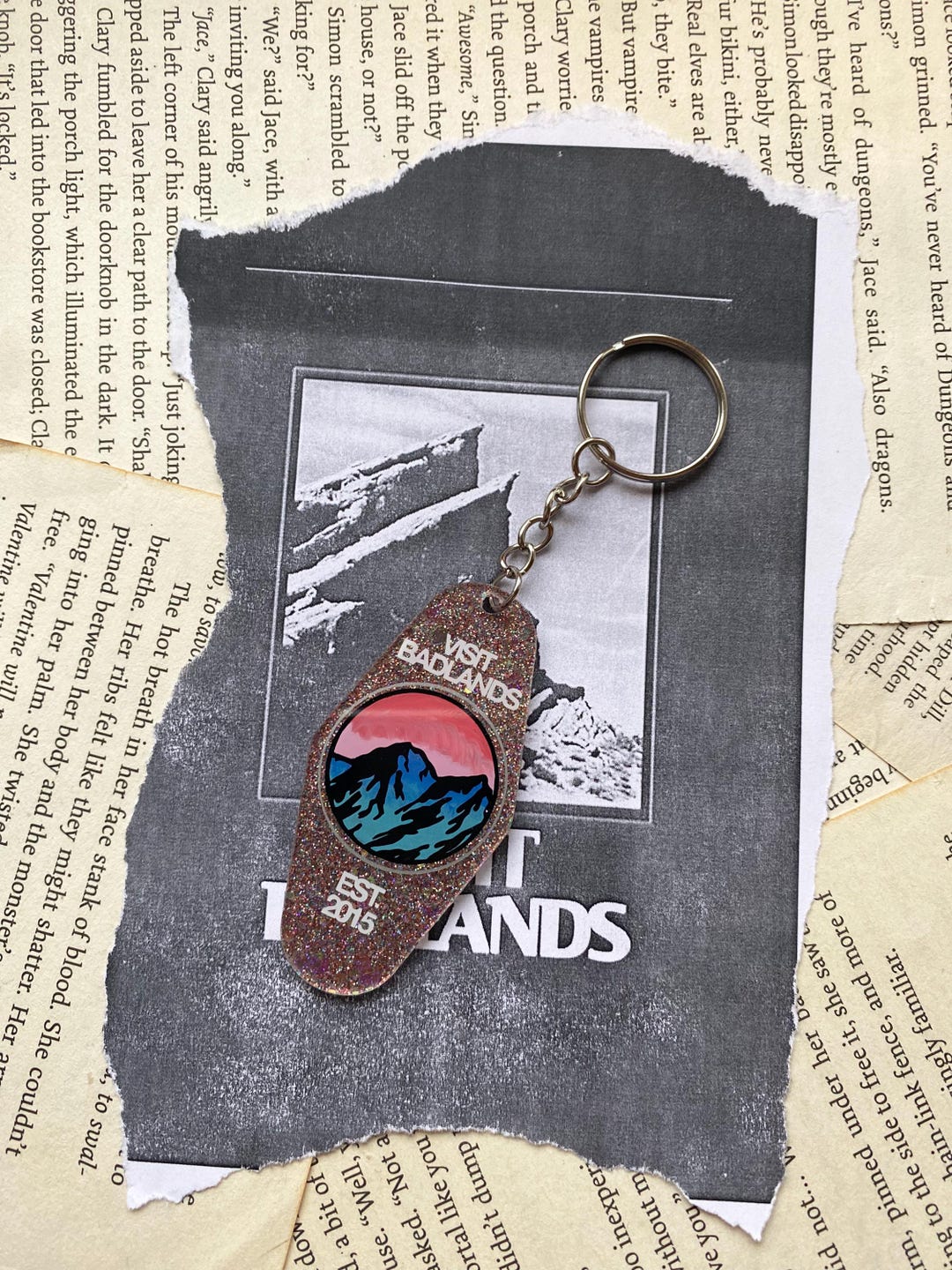 Visit Badlands, Motel Style Halsey Inspired Keychain - Etsy