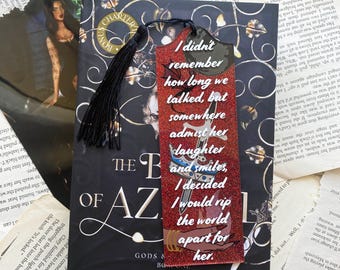 Acrylic Glitter Bookmark: Book of Azrael Inspired - Handmade