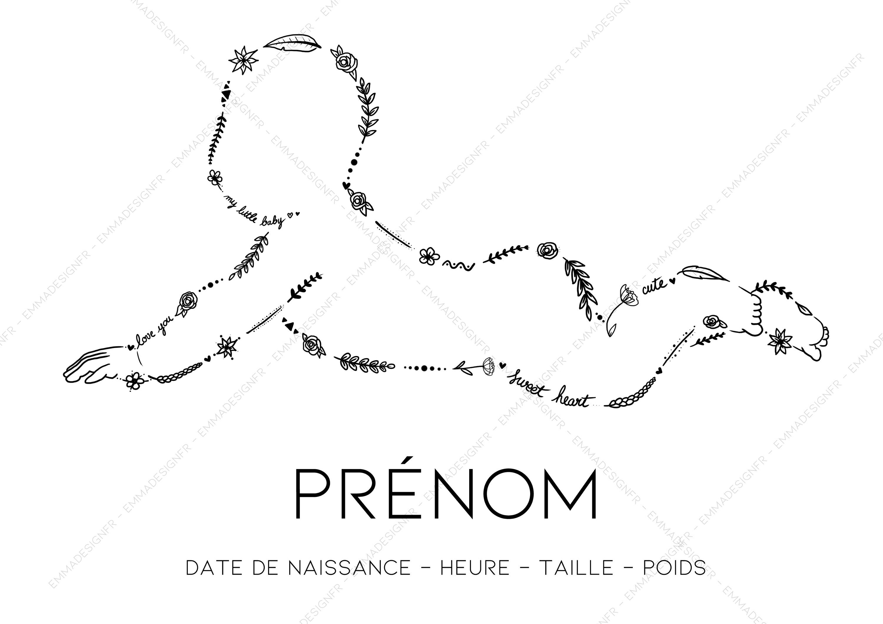 Affiche Bébé Personnalisable