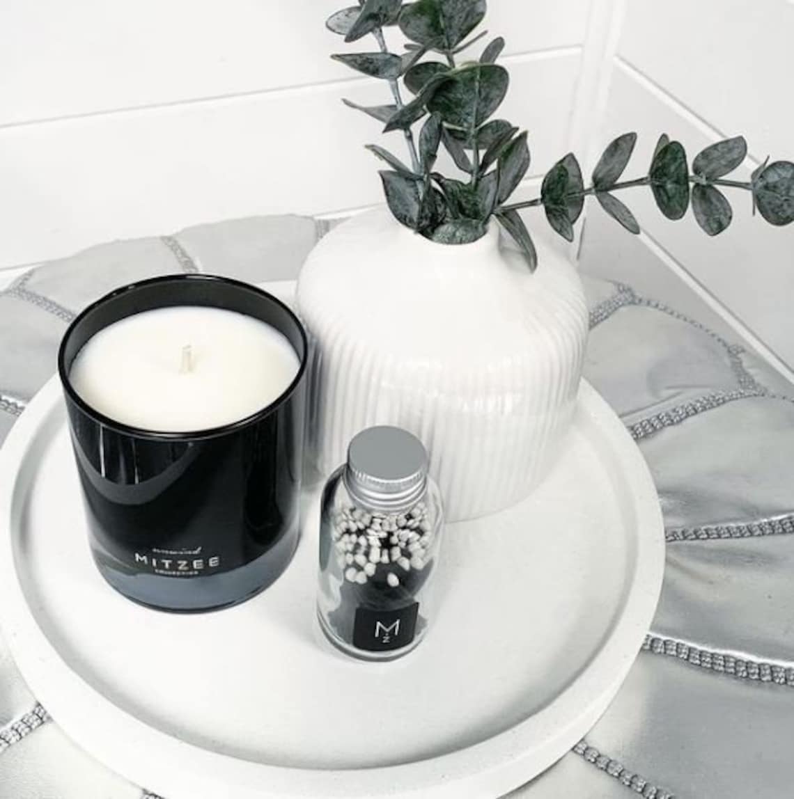 White Decorative Tray Round Styling Tray Etsy