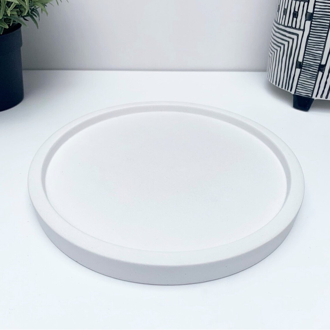 White Decorative Tray Round Styling Tray Etsy
