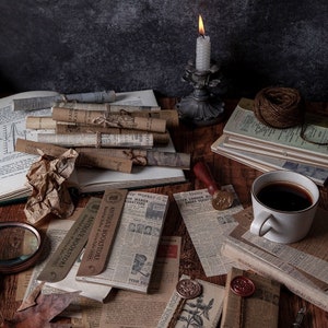 60 Vintage Junk Journal Paper Pack Ephemera Kit Scrapbooking Paper Kit ...