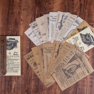 60 Vintage Junk Journal Paper Pack Ephemera Kit Scrapbooking Paper Kit ...
