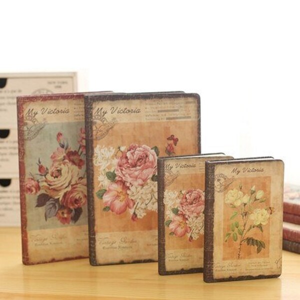 Vintage Flower Cover Hardcover A5 Journal Notebook Diary Scrapbook