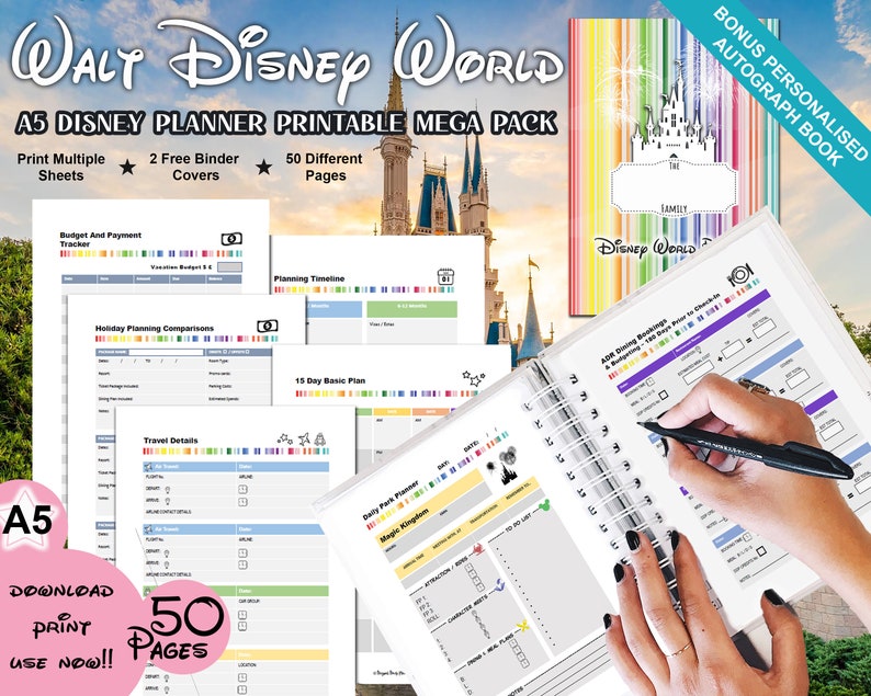 Printable Disney World Planner Instant Download Editable - Etsy Ireland