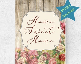 Home Sweet Home Digital Art Printable Instant Download