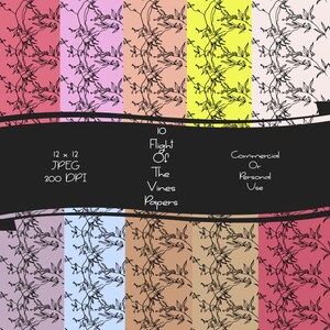 Flight Of The Vines Digital Craft Papers Instant Download 12 x 12 JPEG 300 DPI Commercial Or Personal Use