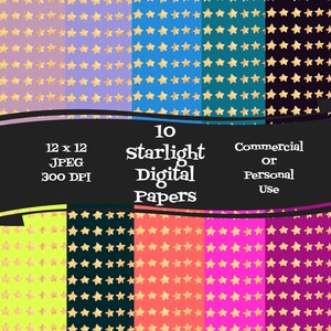 Starlight Digital Craft Paper Instant Download 12 x 12 JPEG 300 DPI Commercial Or Personal Use